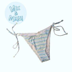 Striped V Cut Bikini Bottom with Side Ties By Skinny Dip Size Small